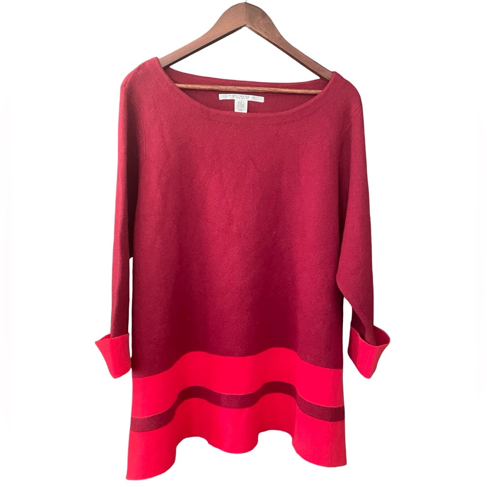 Max Studio Long Dense Knit Sweater | 3/4 Sleeves | Luxe Weight 2X
